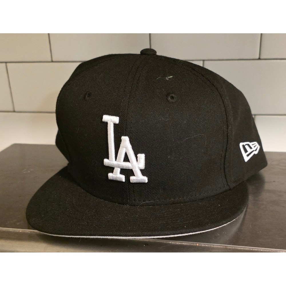 New Era Mens 7 3/4 59FIFTY Fitted Hat Black Los Angeles Dodgers MLB Cap